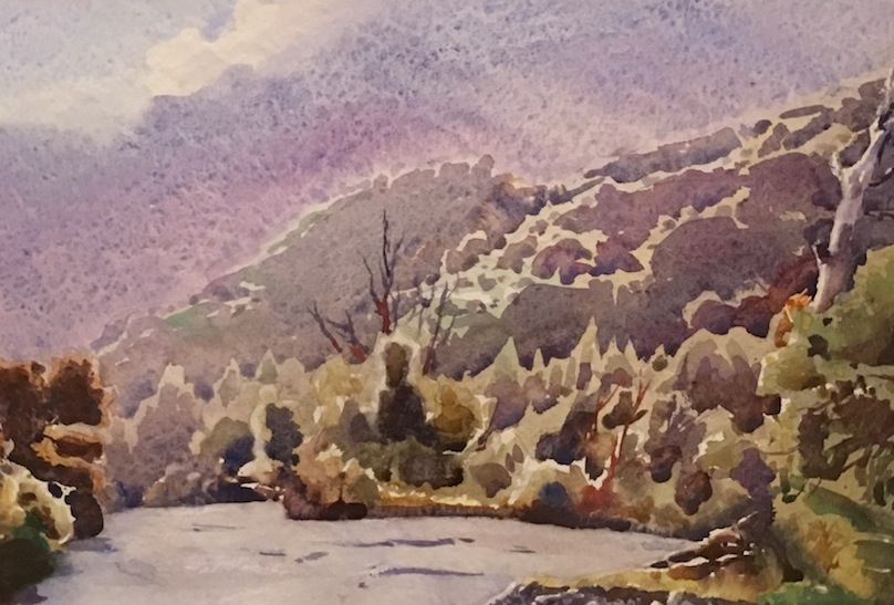 AA Deans Kowhai Creek Misty  watercolour 2005